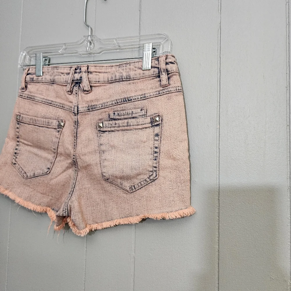Jolt Studded Light Coral Fringe Shorts Grunge Streetwear Size 5 - Picture 7 of 10
